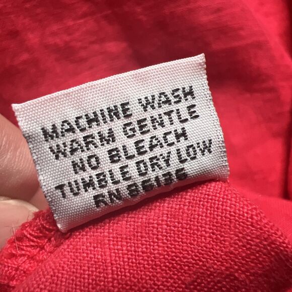 BRYN WALKER NWT Noa Linen Tunic Top Medium Red Pink Lagenlook Cowl Asymmetrical - Picture 7 of 8